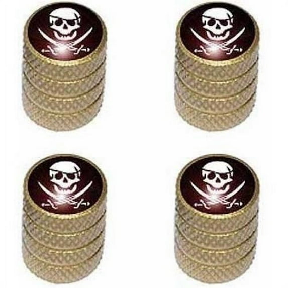 Pirate Buccaneer Tire Rim Wheel Aluminum Valve Stem Caps, Multiple Colors