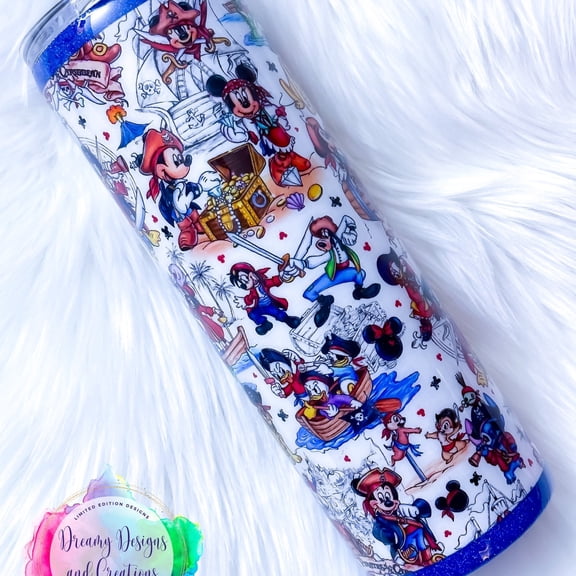 Pirate Cartoon Character Tumbler, Custom Water Bottle or Tumbler, 20 oz