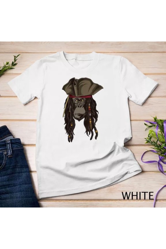 Pirate Chimpanzee Monkey Captain Talk Like A Pirate Day Unisex S-5XL T-Shirt Birthday Gifts; For Men & Women