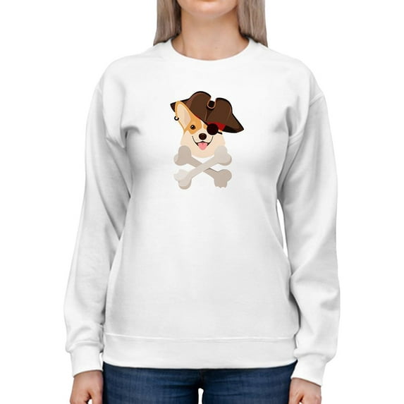 Pirate Corgi W Eyepatch Sweatshirt Women -Image by Shutterstock, Female Small