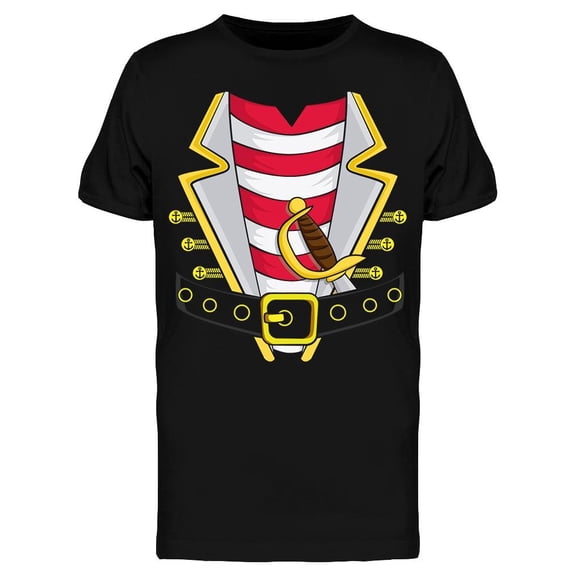 Pirate Costume Design Men T-Shirt, Male Medium