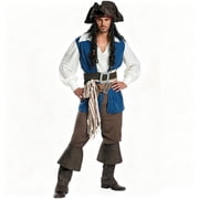 Adults Pirate Costume Plundering Sea Captain Set for Male Halloween Themed Parties