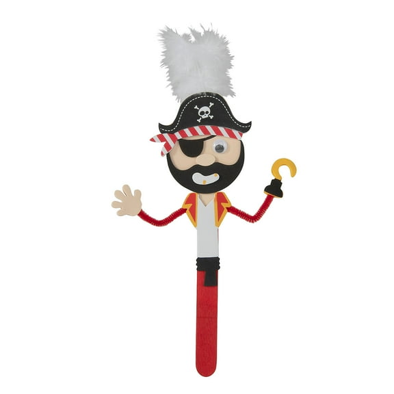 Pirate Craft Stick Craft Kit, Makes 12, Craft Kits, Party Supplies, 12 Pieces