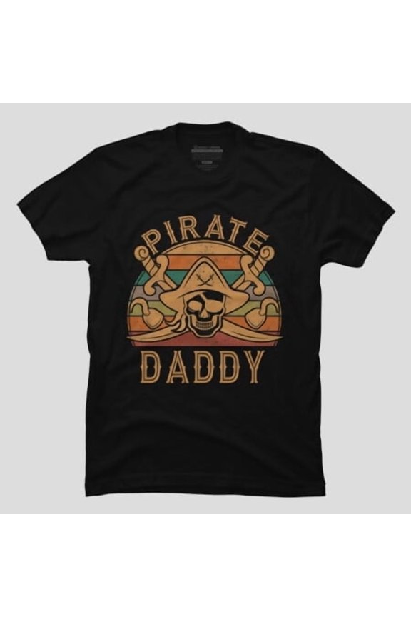 Pirate Daddy Gift Jolly Roger Flag Captain, H28894 Unisex T-Shirt, Up to 5XL Available