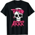 thumbnail image 1 of Pirate Dead With Eye Patch Pink Bandana Halloween Costume T-Shirt, 1 of 5