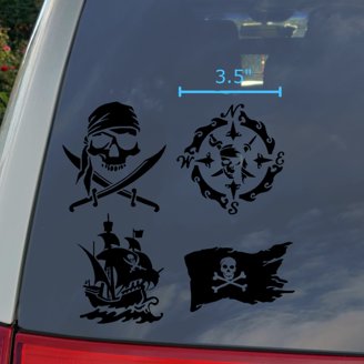 Pirate Skull & Swords Car Decal Sticker | Window Stickers