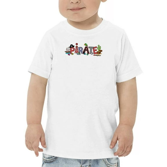 Pirate Doodle Text T-Shirt Toddler -Image by Shutterstock, 4 Toddler