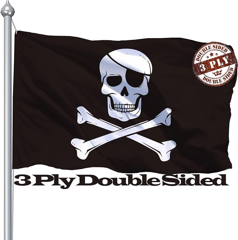 Pirate Flag 3x5 Outdoor, 3Ply Double Sided Jolly Roger Flags For ...