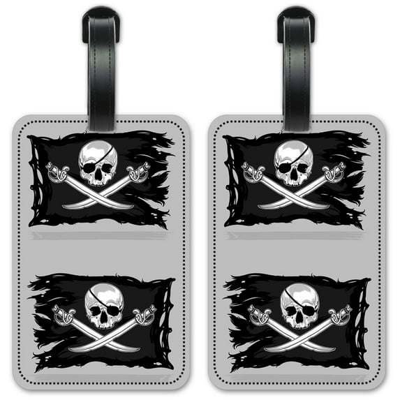 Pirate Flag - Luggage ID Tags / Suitcase Identification Cards - Set of 2