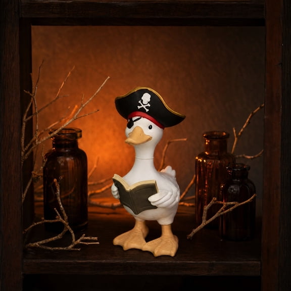 Pirate Ghost Reading Resin Figurine, Long Lasting Wear Resistant Nautical Desktop Ornament, Flexible Multi Scene Freestanding Decor, for Study Bookstore Tiered Tray Beach House Styling