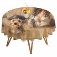 thumbnail image 1 of Pirate Girl Round Tablecloth 54 inches Cute Dog Treasure Map Waterproof Oil-Proof Table Cloth Round Table Cover for Holiday Party Picnic Dinner Decor Indoor and Outdoor Use, 1 of 9
