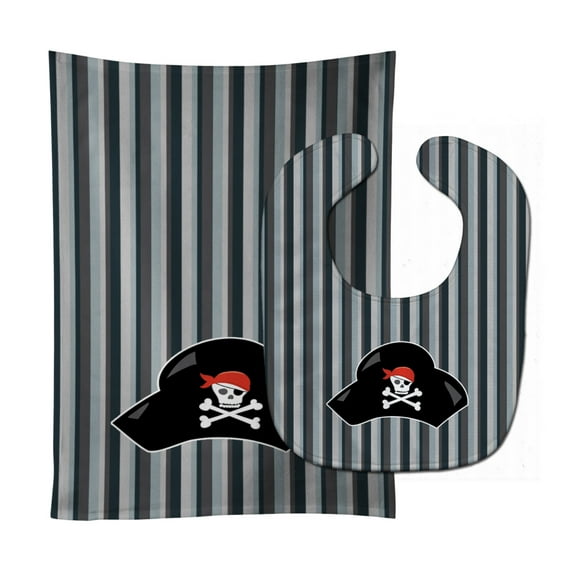 Pirate Hat Baby Bib and Burp Cloth
