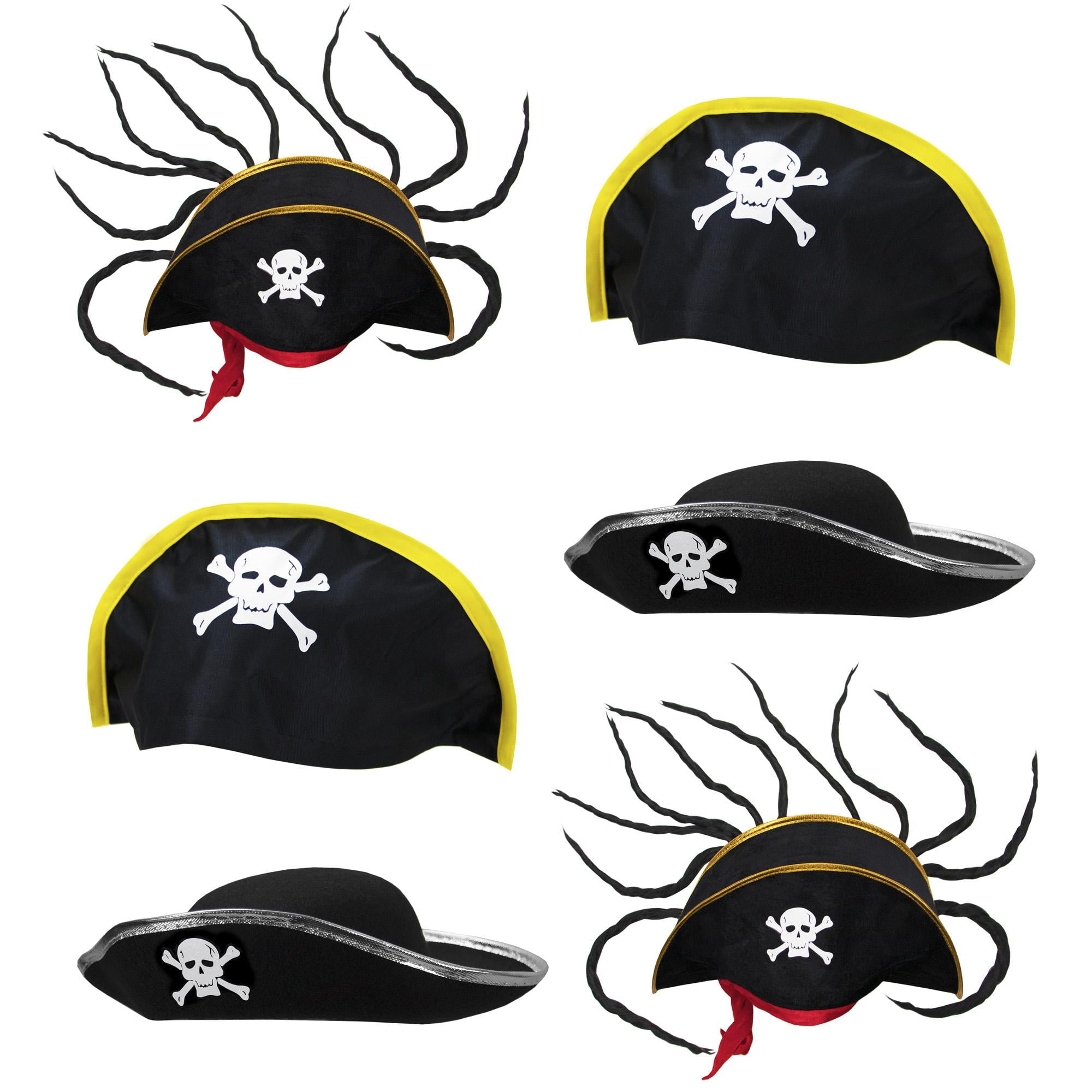 Pirate Hat Pack, 6 Halloween Costume Accessories Dress Up Headwear