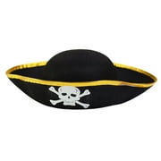 Pirate Hat – Pirate Costume Accessories for Dress Up, Parties & Halloween Costumes - Pirate Captain Theme Costumes, Gold Adult One Size