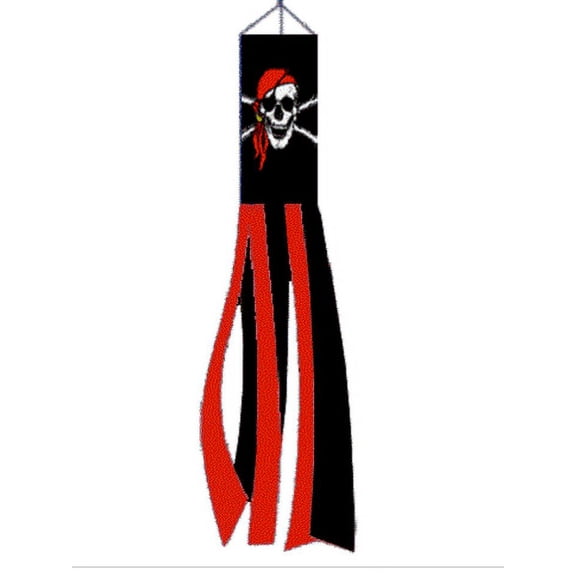 Pirate Hat Scarf Windsock Polyester 60 Inch Garden Outdoor Wind Sock Decoration