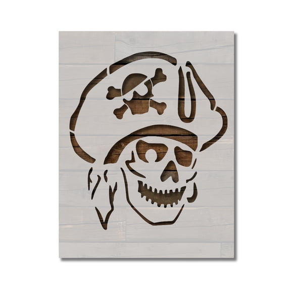 Pirate Hat Skull Stencil Template Reusable 8.5 x 11 for Painting on Walls, Wood, Etc. By Stencilville