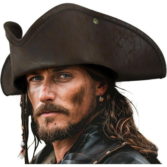 Pirate Hat for Women Men Colonial Tricorn Halloween Adult Revolutionary war Costume Accessory