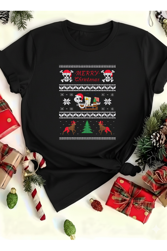 Pirate Holiday Fun Going Merry Anime Ship Festive Pun Unisex T-Shirt V12590 up to size 5XL