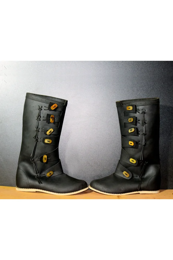 Pirate Leather Boots Leather Medieval Larp Shoes SCA LARP