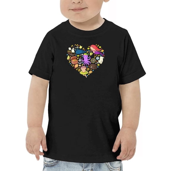 Pirate Love Icons T - Toddler T-Shirt, Black