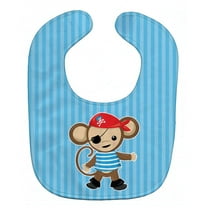 Pirate Monkey Blue Baby Bib