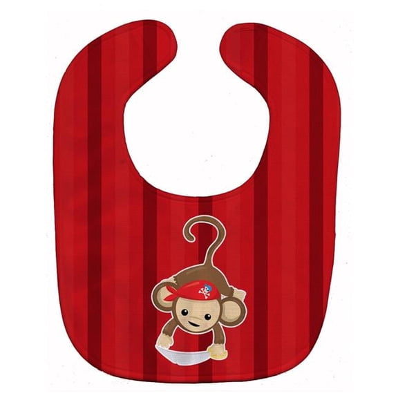 Pirate Monkey Red Baby Bib