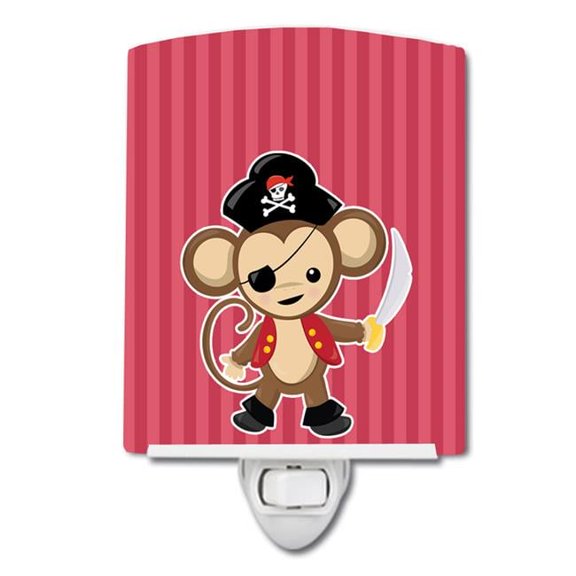 Pirate Monkey Red Ceramic Night Light