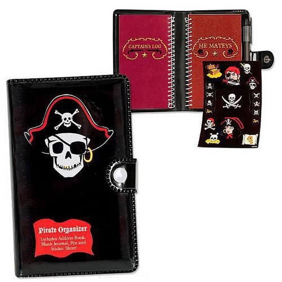 Pirate Organizer - Includes Address Book, Blank Journal, Pen and Sticker Sheet