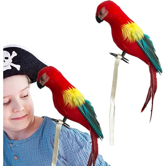 Pirate Parrot on Shoulder Life Size Foam Feather Parrot Macaw Birds for Decoration Costume Shoulder Ornament Modern Home Garden Party Decor