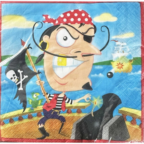 Various Pirate Party 'Gold Tooth Pirate' Lunch Napkins (16 Count)