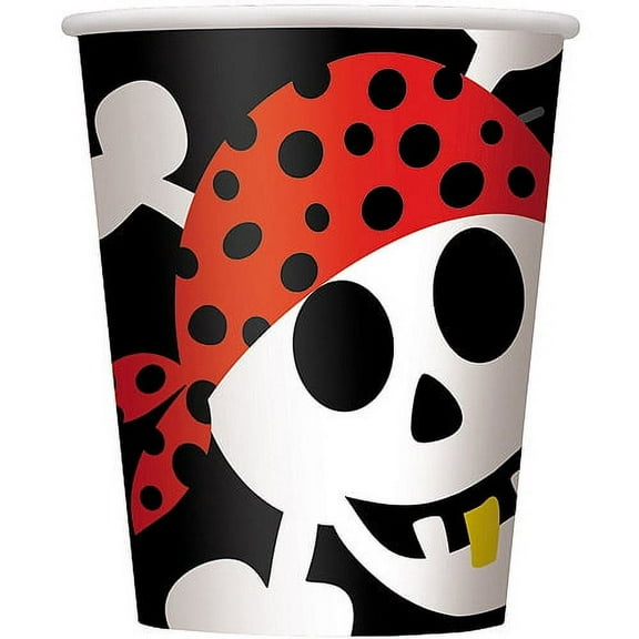 9oz Paper Pirate Party Cups, 8ct