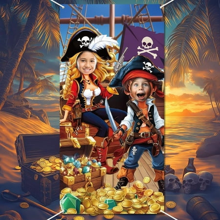 Pirate Party Photo Prop 5.9x3ft Pirate Party Banner Decoration