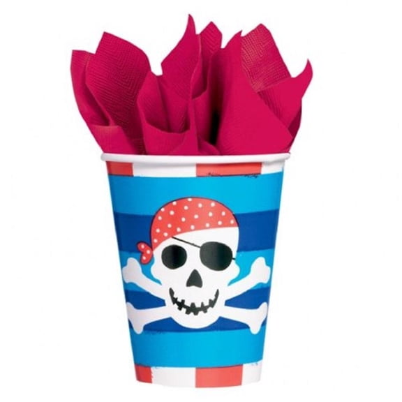 Pirate's Treasure Map Caribbean Kids Birthday Party 9 oz. Paper Cups