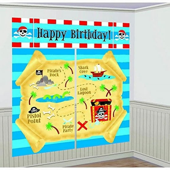 Pirate Party 'Pirates Treasure' Wall Poster Decorating Kit (5pc)