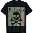thumbnail image 1 of Pirate Periodic Table Elements Jolly Roger Pirate Skull T-Shirt, 1 of 7