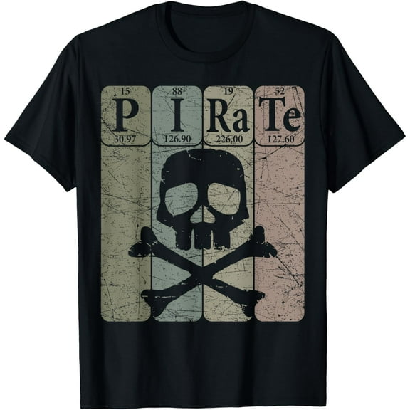 Pirate Periodic Table Elements Jolly Roger Pirate Skull T-Shirt