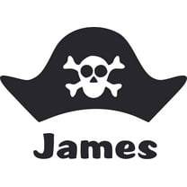 Pirate Pirates Hat Skull Logo Customized Wall Decal - Custom Vinyl Wall Art - Personalized Name - Baby Girls Boys Kids Bedroom Wall Decal Room Decor Wall Stickers Decoration Size (20x20 inch)