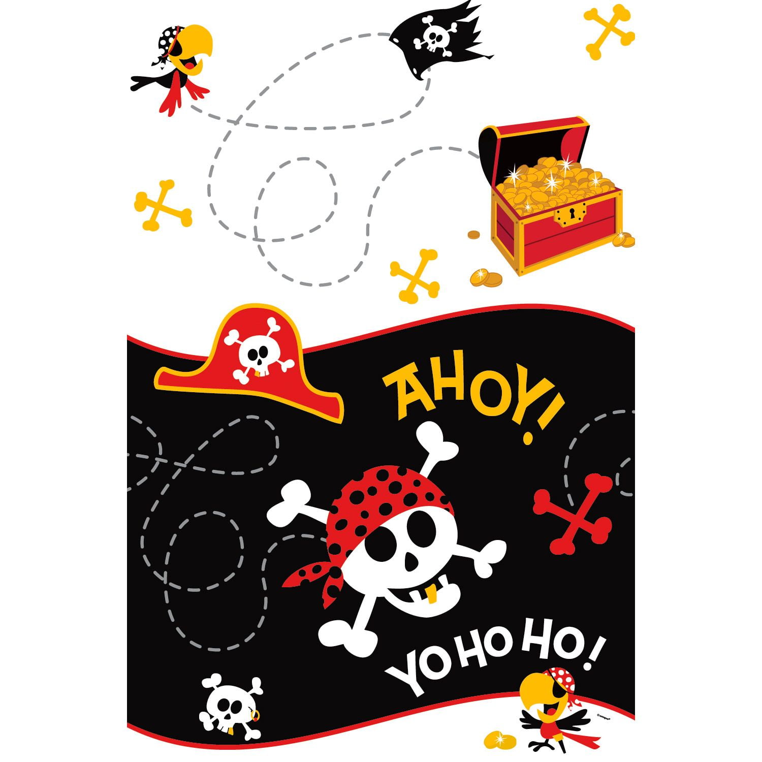 Ahoy Pirate Coloring Paper Tablecloth — Party, Girl!