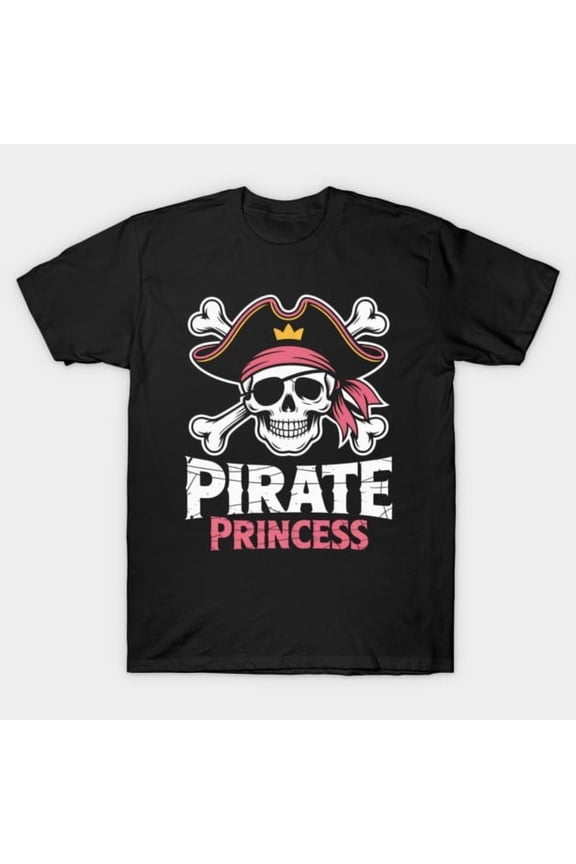 Pirate Princess Funny Halloween Retro Costume Party Nautical Royalty G3410 T-Shirt, for men and women, Up to Size 5XL