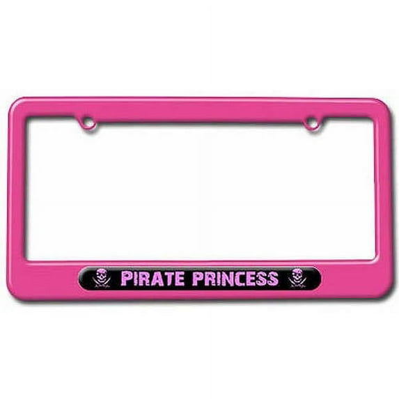 Pirate Princess License Plate Tag Frame, Multiple Colors