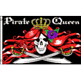 thumbnail image 1 of Pirate Queen Sword and Skull Rose Polyester 3x5 Foot Flag Jolly Roger Banner Ft, 1 of 2
