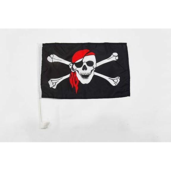 Pirate Red Bandana Car Flag 18'' x 12''