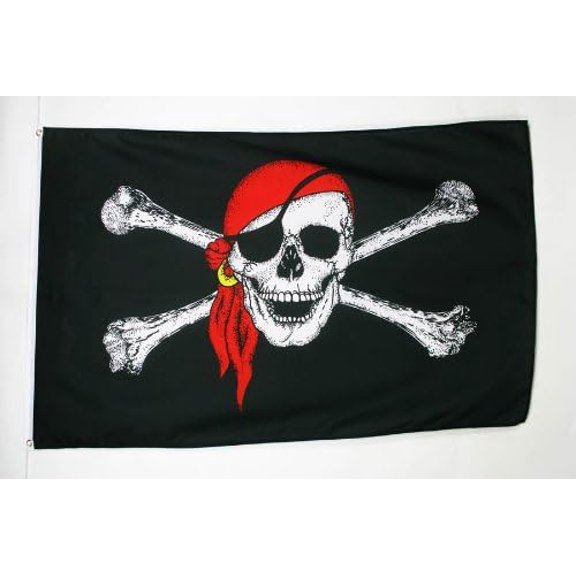 AZ FLAG Pirate Red Bandana Flag 3x5 ft Pirates 100D Polyester 2 Grommets