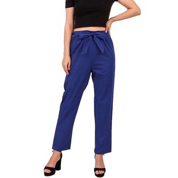 Pirate Renaissance Medieval Gothic Costume Pants for Women, Self-Tie Frill Waist, 100% Cotton