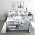thumbnail image 1 of Pirate Sailboat Duvet Cover l Ocean Theme Boys Teen Bedding Cool Style Adult Bedding Set Wave Pattern Printed Room r, 1 of 5