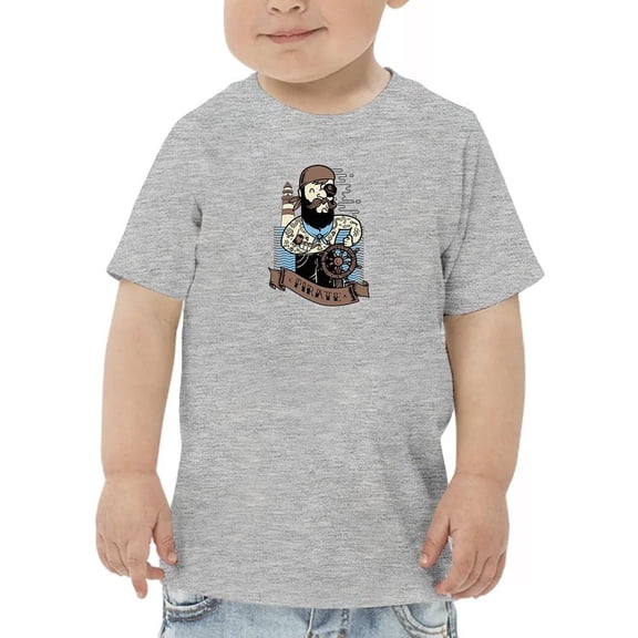Pirate Sailor Man Art T-Shirt Toddler -Image by Shutterstock, 2 Toddler