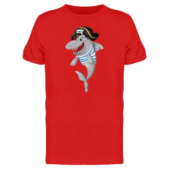 Pirate Shark Doodle T-Shirt Men -Image by Shutterstock, Male Medium