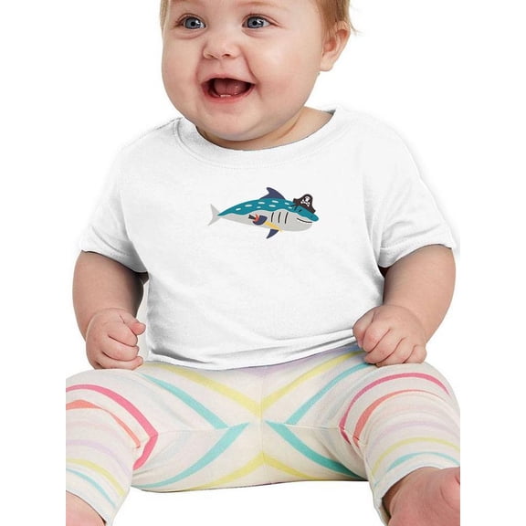 Pirate Shark Sailor Cute Art T-Shirt Infant -Image by Shutterstock,  18 Months