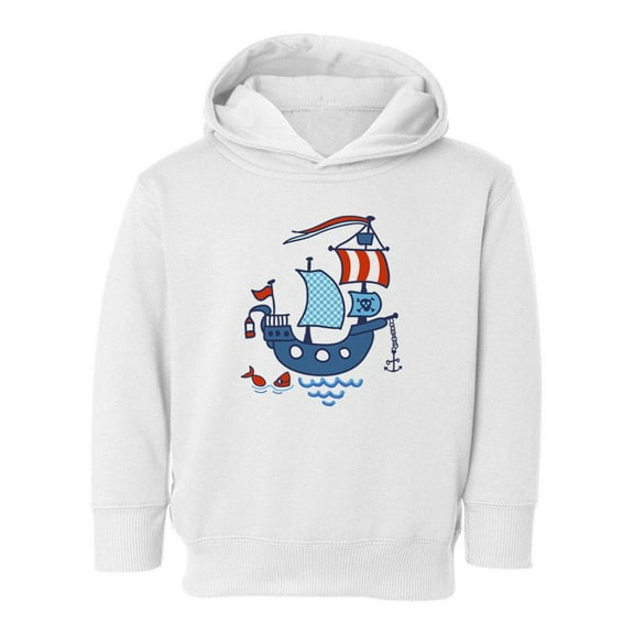 Pirate Ship And Little Fish Hoodie Toddler -Image by Shutterstock,  5 Toddler