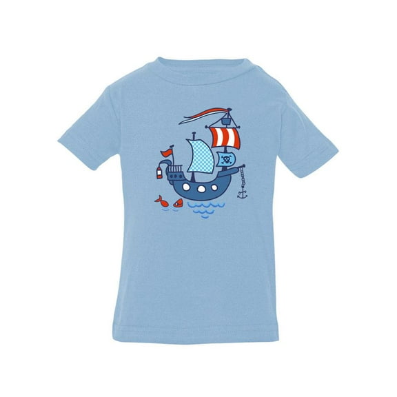Pirate Ship And Little Fish T-Shirt Infant -Image by Shutterstock,  12 Months